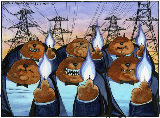 Steve Bell cartoon on the gas-trading scandal