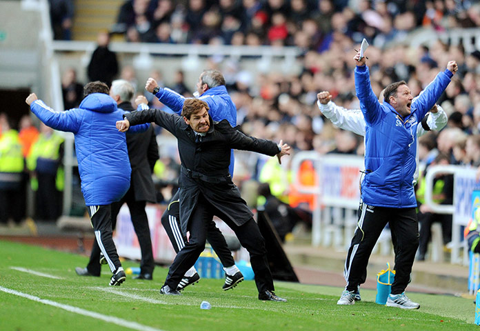 barclay photos: Andre Villas Boas and his backroom staff celebrate