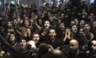 People participate in a demonstration in Madrid on the occasion of the general strike called by trade unions CCOO, UGT and USO against government austerity measures, in Madrid, central Spain, 14 November 2012.