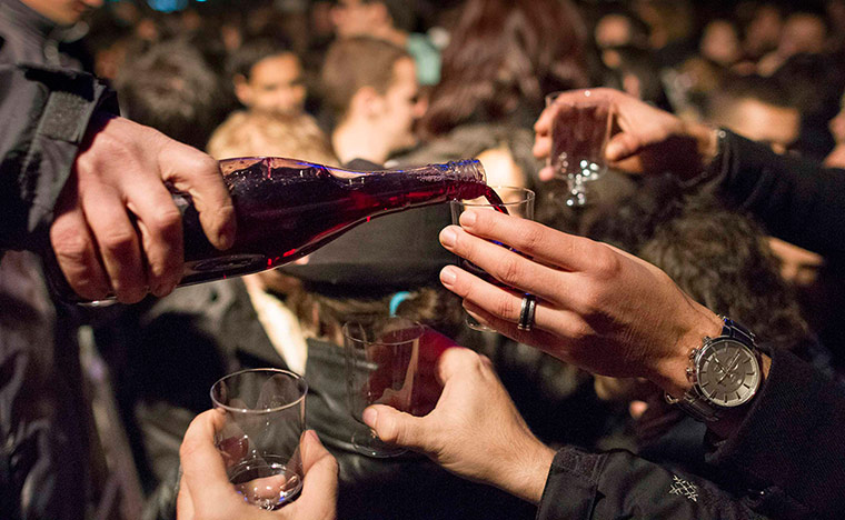 Beaujolais Nouveau: Wine is poured for tasting at the official launch