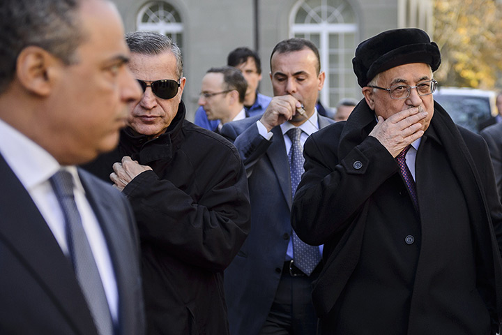 Strikes update: Palestinian President Mahmud Abbas gestures 