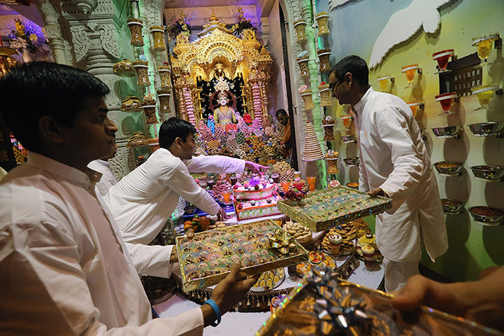 Diwali: Final preperations are made inside the shrine in London