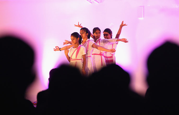 Diwali: Young dancers entertain the crowds in Leicester