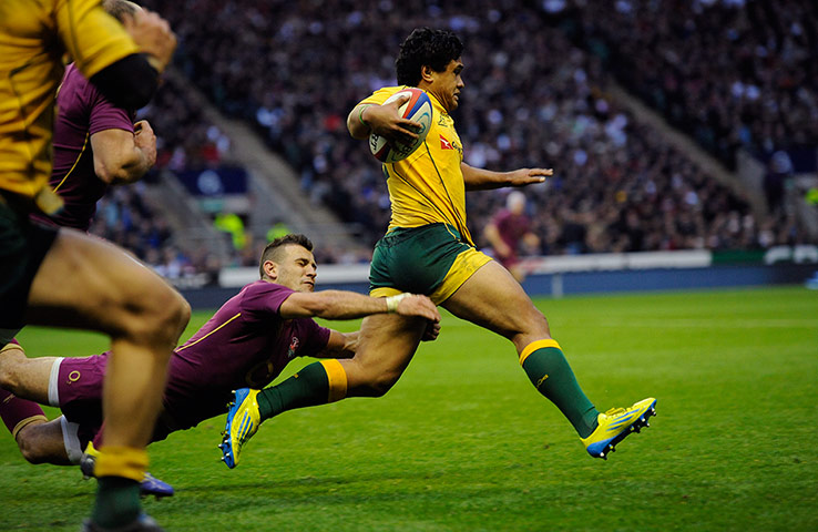eng v australia: Danny Care tries to catch Ben Tapuai