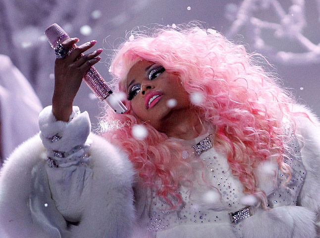American Music Awards: Nicki Minaj singing at the American Music Awards