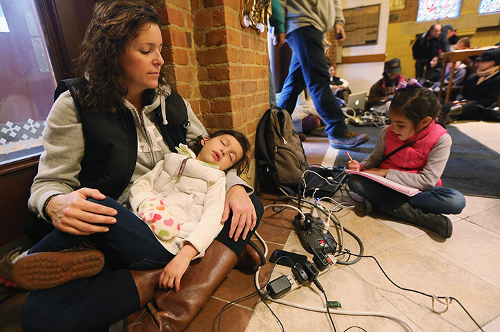 Superstorm sandy supplies: shelter at Saints Peter in Hoboken, New Jersey