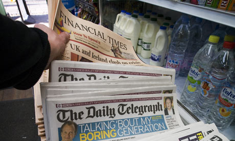 Financial Times and Telegraph in newsagent