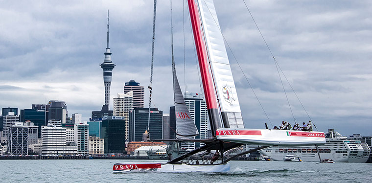 week in sport pictures: The Luna Rossa AC72 catamaran sails in the Hauraki Gulf in Auckland