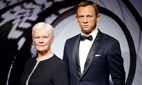 Wax figures of British actors Dame Judi