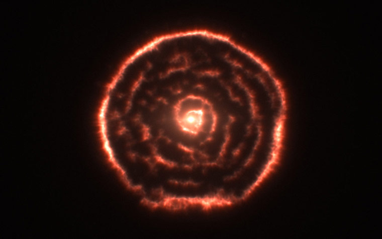 A month in Space1: Curious spiral spotted by ALMA around red giant star R Sculptoris