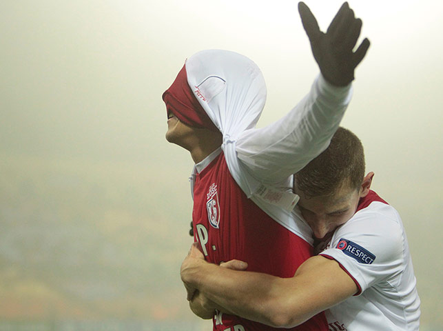 Tuesday champions league: Lille's Bruno celebrates scoring against BATE Borisov