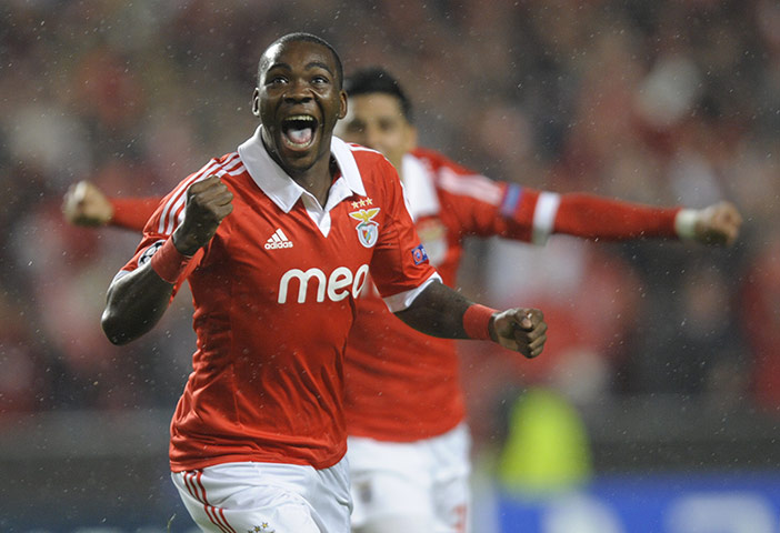Tuesday champions league: Benfica's Ola John celebrates