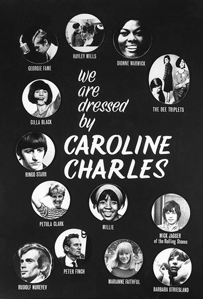 Caroline Charles : Caroline Charles promotional postcard, USA, 1960s