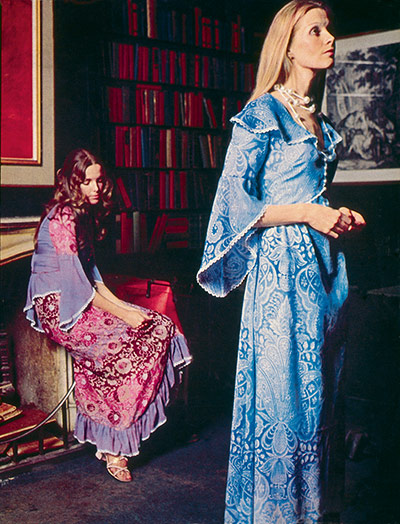 Caroline Charles : Caroline Charles for Ascher dresses made in silk crimp giselle