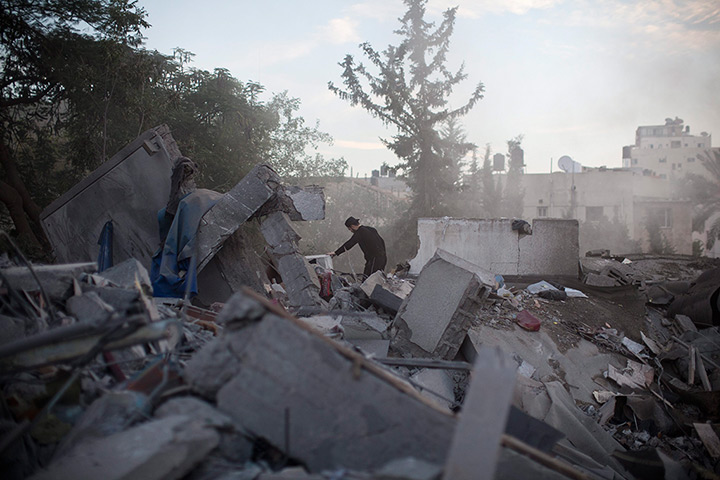 gaza conflict : Gaza after Israeli air strike