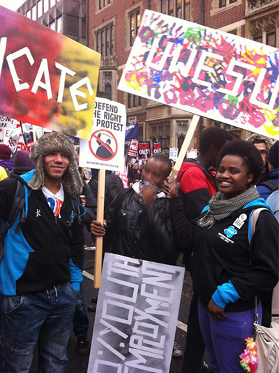 Demo 2012: Demo 2012: coloured placards