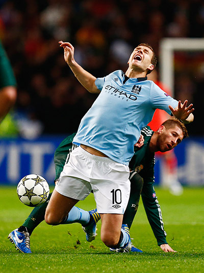 Citah: Edin Dzeko feels the full force of Sergio Ramos 