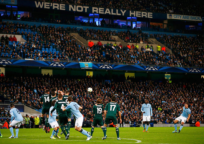 Citah: Manchester City's Aleksandar Kolarov takes a free-kick