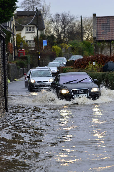 Flooding in UK: Barrow village, Somerset