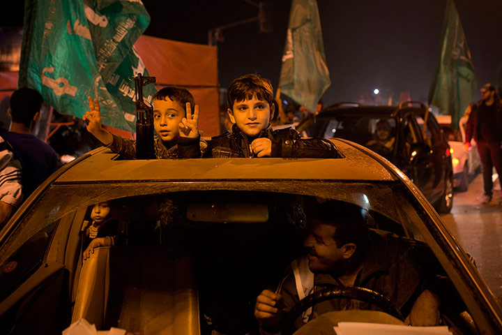 Bernat Armangue: Palestinians celebrate the Israel-Hamas ceasefire in Gaza City