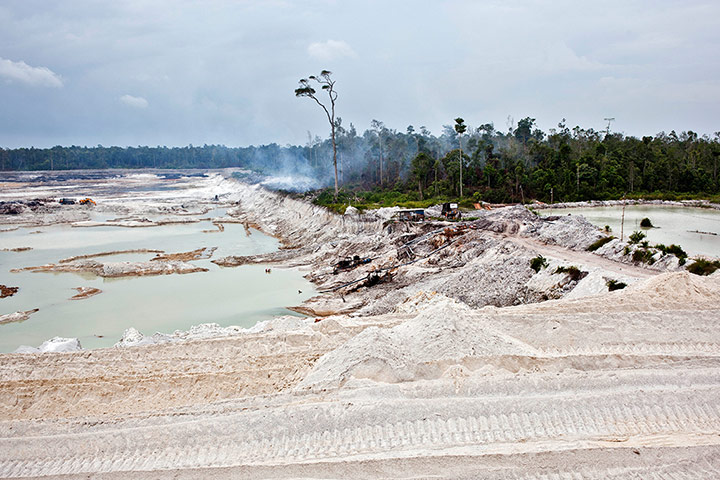 Tin Mining: Environmental destruction at a PT Timah tin ore mine in  Nudur, Bangka