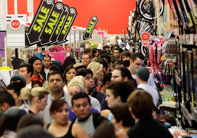 Black Friday: Burbank, California: A crowd of shoppers in Target