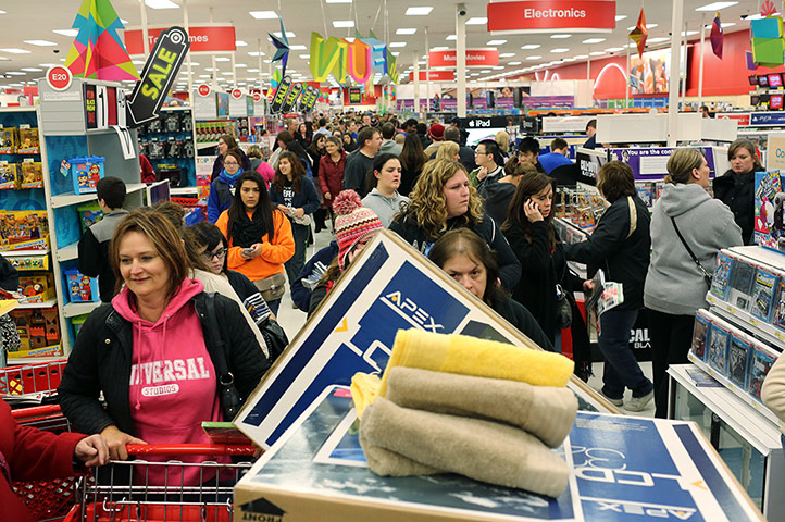 Black Friday: Highland, Indiana: People shop at a Target on Thanksgiving night