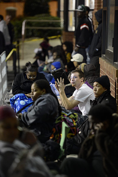 Black Friday: Atlanta, Georgia: People wait in line at a Best Buy store