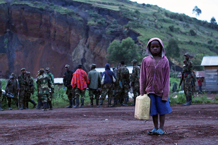 Goma fighting: Taken in the rebel camp above the city