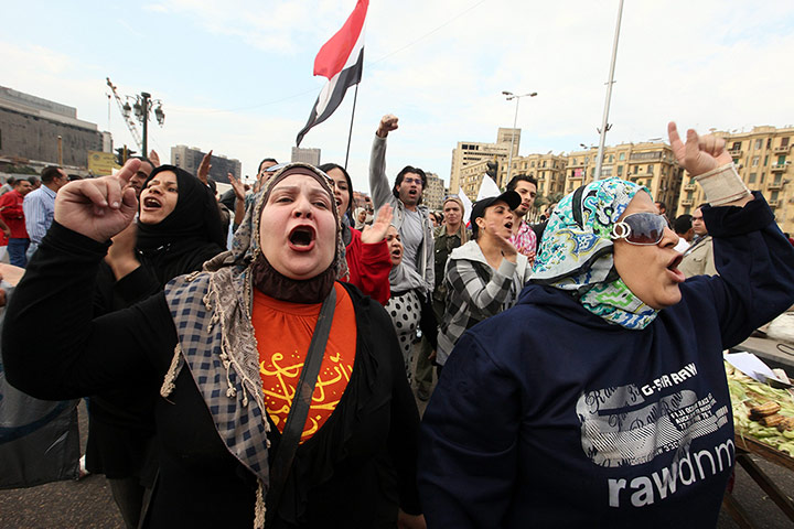 Anti-Morsi protests: Protesters shout against president Morsi in Tahrir square