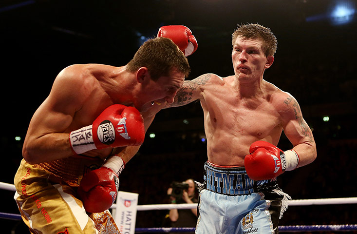 Hatton v Senchenko: Hatton in action with Vyacheslav Senchenko