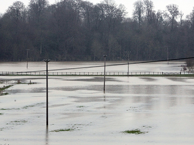 Autumn weather: Flooded fields near Hanborough in Oxfordshire