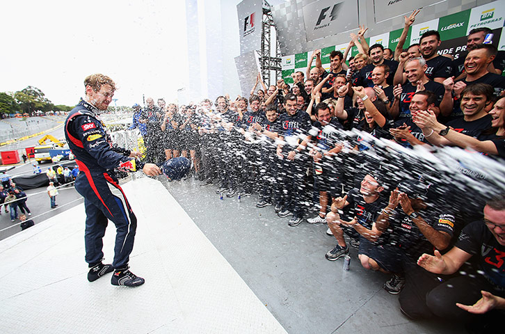 F1 season review: Vettel and Red Bull team celebrate