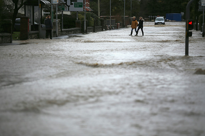 Residents rescued floods: Flood water covers the streets 