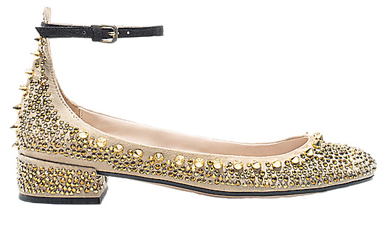 Party shoes gallery: Gold bejewelled pumps