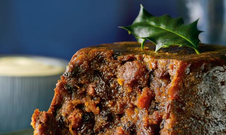 Christmas pudding with brandy sauce