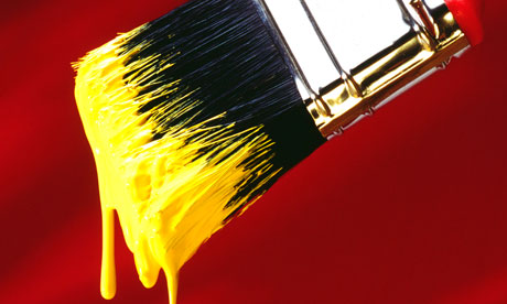 Yellow paint brush