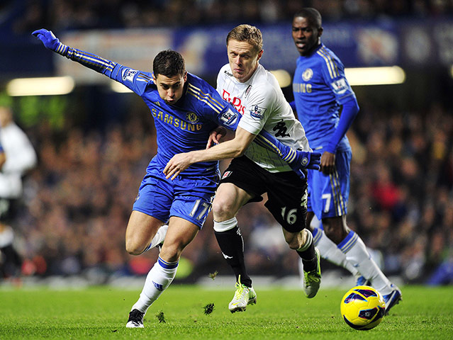 wed prem: Chelsea's Eden Hazard and Fulham's Damien Duff