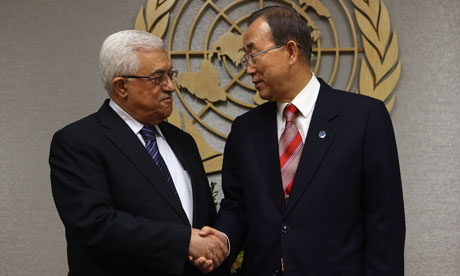 Mahmoud Abbas and Ban Ki-moon