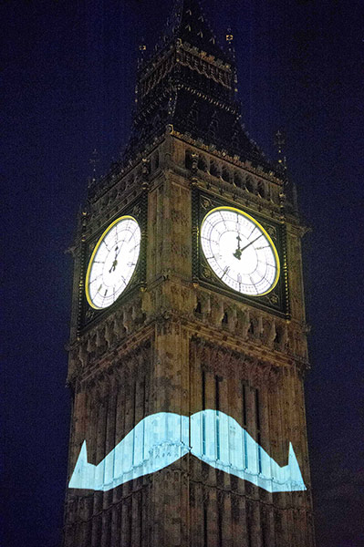 Movember gallery: Big Ben with Movember projection 