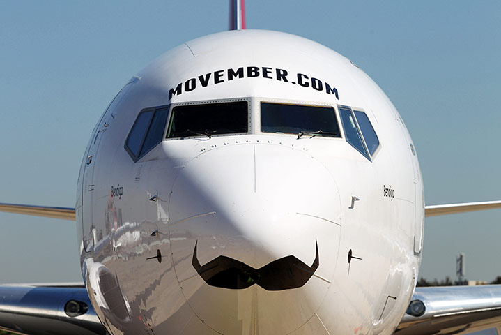 Movember gallery: A movembered Quantas plane