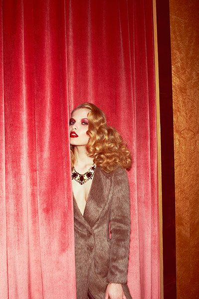 Fashion: Cocktail Hour: Furry coat, £495 by J Crew. Necklace, £352, by Tara Jarmon