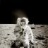 Space: An Apollo 12 crewmember using a video camera on the moon in November 1969