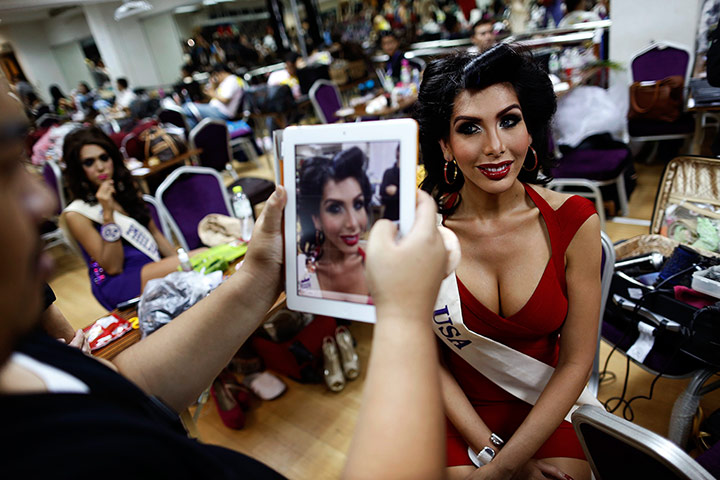 24 hours: A contestant in the Miss International Queen 2012 transgender beauty pageant