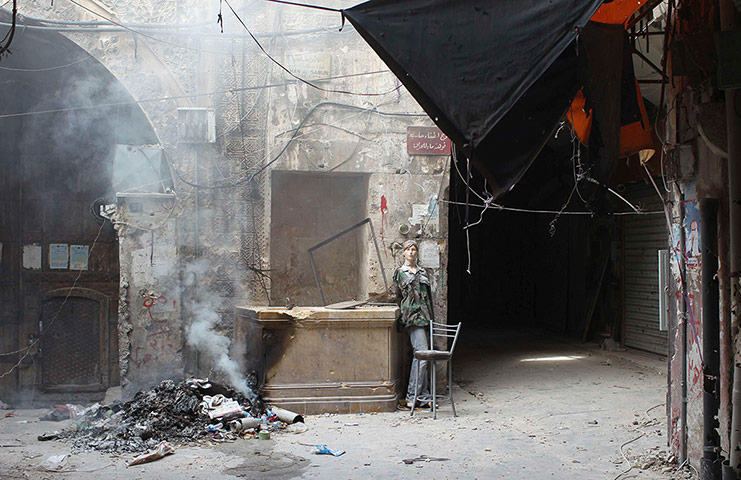 24 hours: A mannequin used by the Free Syrian Army as a decoy in Aleppo