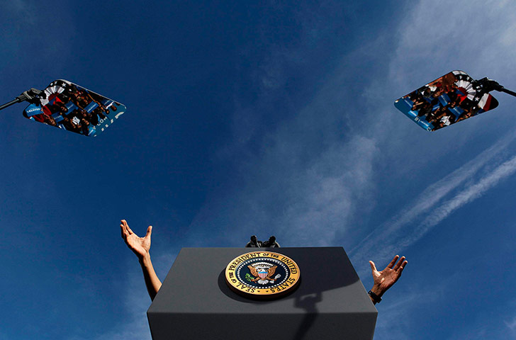 Twenty Photos: The hands of Barack Obama at a campaign event in Las Vegas