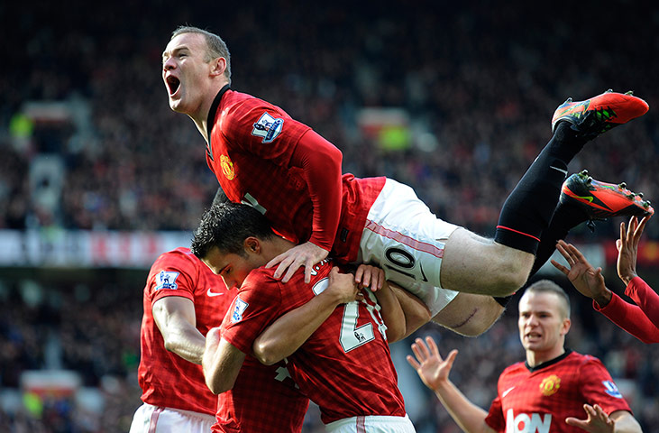 Man Utd v Arsenal: United players celebrate
