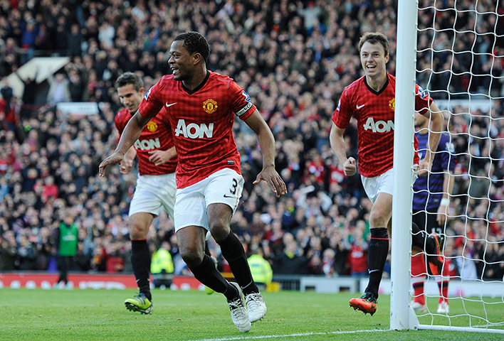Man Utd v Arsenal: Evra celebrates