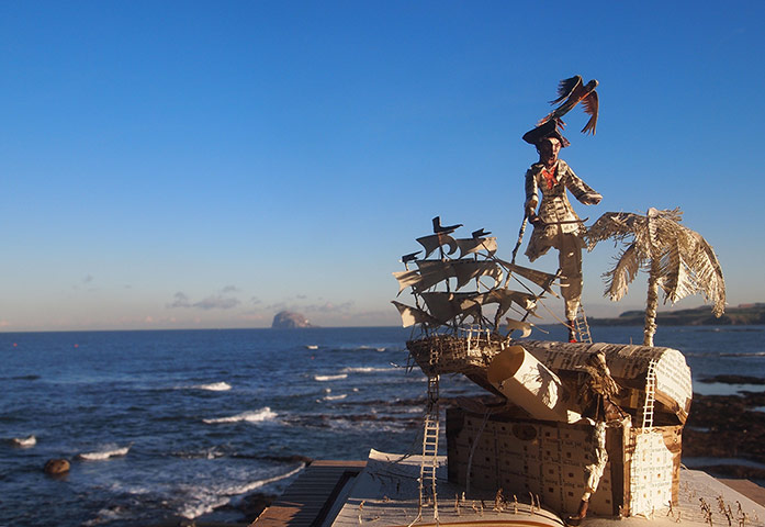 Book sculptures in situ: Robert Louis Stevenson’s Treasure Island