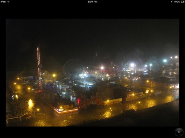 Coney Island under water